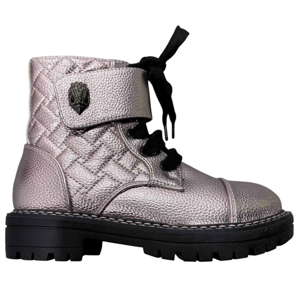 Kurt Geiger Girls Size 1 Pink‎ Metallic Quilted Ankle Boots